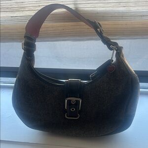 Coach Black and Gray Herringbone Women's Bag